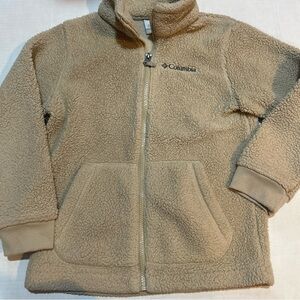 Columbia Unisex Kids Sherpa Jacket Full Zip Size S (8) Light Beige